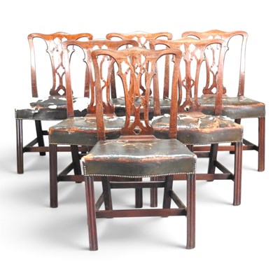 Lot 354 - A set of six 19th century mahogany dining...