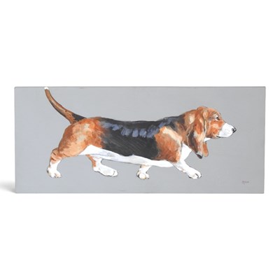 Lot 125 - John Ryan, contemporary, a basset hound,...