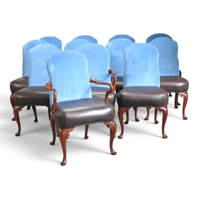 Lot 267 - A set of twelve 1930s walnut and newly...