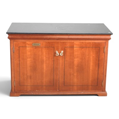 Lot 560 - A modern marble top private bar, enclosed by...