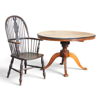Lot 321 - A Victorian inlaid breakfast table, together...