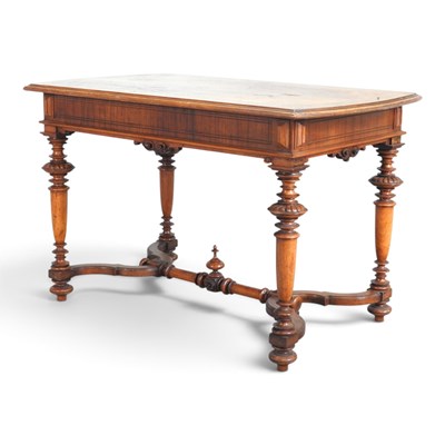 Lot 228 - A 19th century French walnut centre table, on...