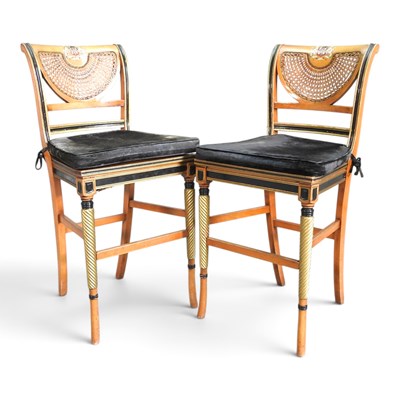 Lot 46 - A pair of painted bar stools, by Clive...