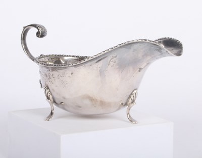 Lot 78 - A silver helmet shaped sauce boat, Sheffield...