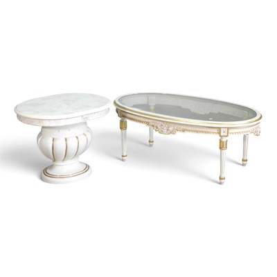 Lot 465 - An Italian cream painted coffee table, with a...