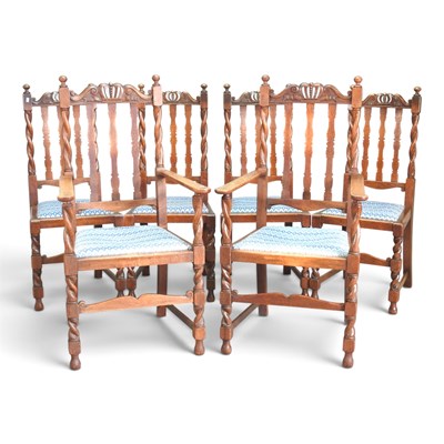 Lot 434 - A dining table, 183cm wide, together with a...
