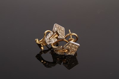 Lot 12 - A pair of 18 carat gold and diamond cluster...
