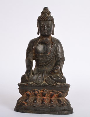 Lot 233 - An antique bronze figure of a Shakyamuni...