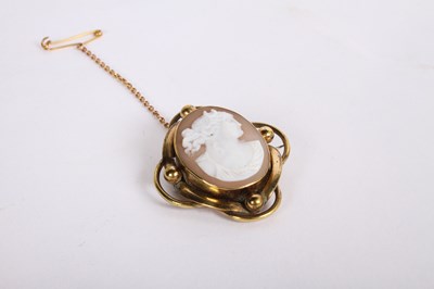 Lot 120 - A 19th century yellow metal carved shell cameo...