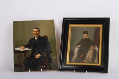 Lot 614 - A portrait painting of a gentleman, shown...