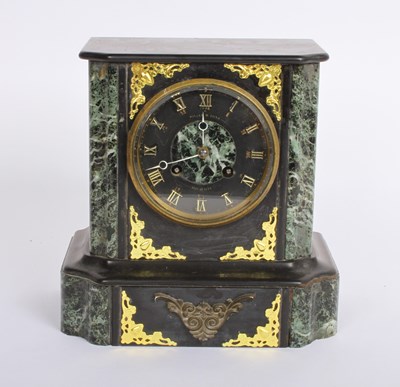 Lot 466 - A Victorian black slate and serpentine marble...