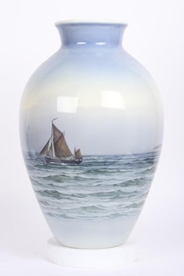 Lot 382 - A large Royal Copenhagen porcelain vase, 44x28cm