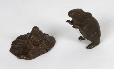 Lot 198 - A Japanese bronze mouse, Meiji period...