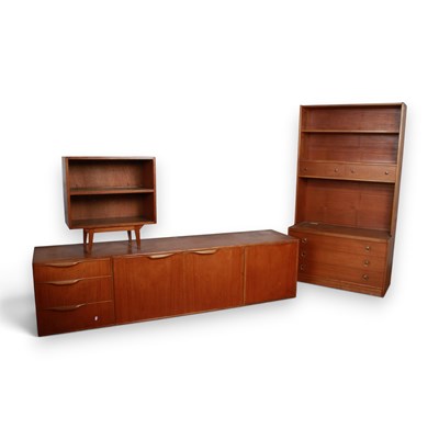 Lot 389 - A mid century teak bookcase, together with a...