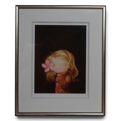 Lot 537 - Shazia (Contemporary), 'Portrait of a girl'...