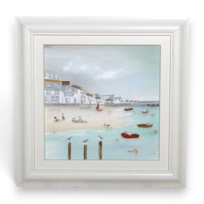 Lot 481 - Lucy Young (Contemporary), Coastal scene, oil...