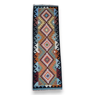 Lot 781 - A Maimana kilim runner, 194x62cm