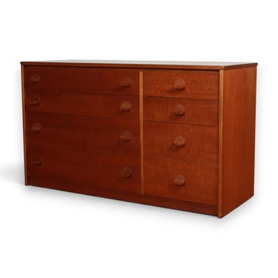 Lot 393 - A mid-century teak chest of drawers, W118cm