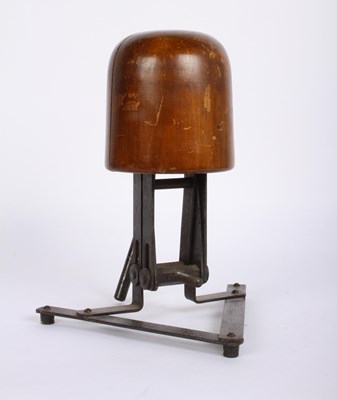 Lot 896 - A milliners hat making stand or stretcher, H34cm
