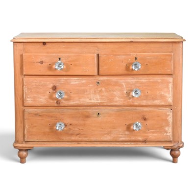 Lot 272 - An antique pine chest, containing two short...