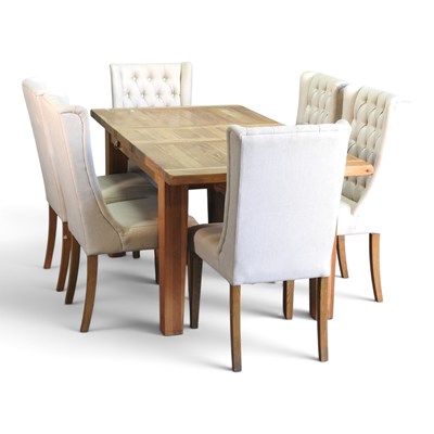 Lot 398 - A modern light oak extending dining table,...