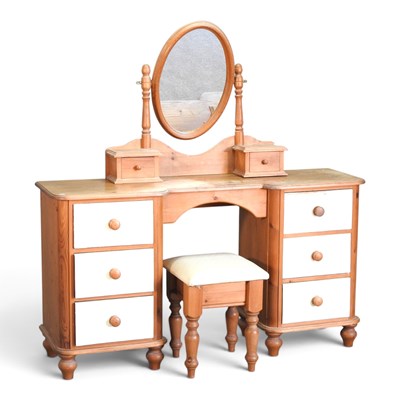 Lot 479 - A modern pine and painted dressing table, with...