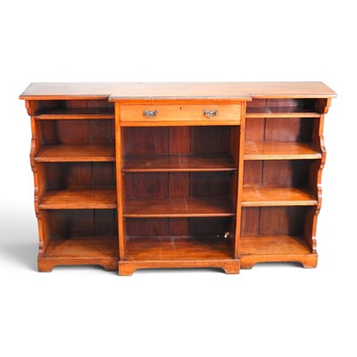 Lot 276 - An Edwardian mahogany breakfront dwarf open...