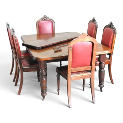 Lot 385 - A Victorian wind-out extending dining table,...