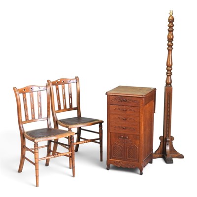 Lot 558 - A pair of Edwardian side chairs, together with...