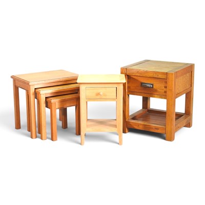 Lot 331 - A modern light oak nest of three occasional...