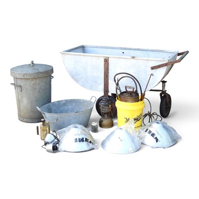 Lot 530 - A galvanised water bowser, 142cm long,...