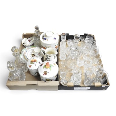 Lot 408 - A collection of cut glass decanters, crystal,...