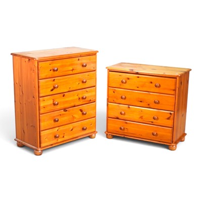 Lot 311 - A modern pine chest of drawers, 80cm wide,...