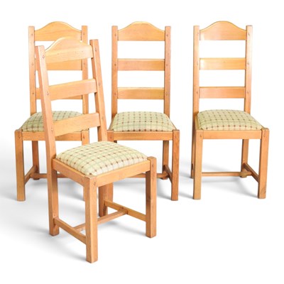 Lot 428 - A set of four modern ladderback dining chairs,...