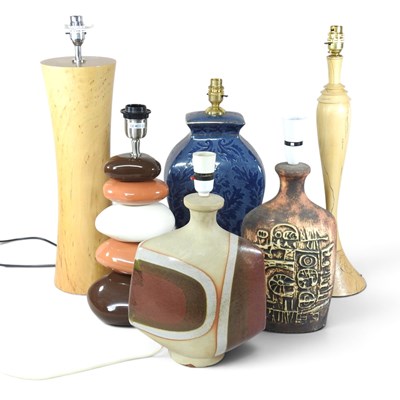 Lot 576 - A Bernard Rooke style stoneware table lamp...