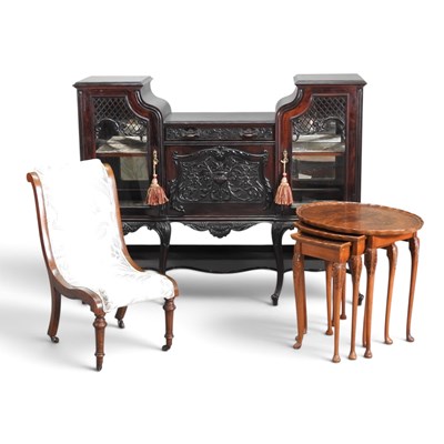 Lot 486 - A Victorian sideboard, 136cm wide, together...
