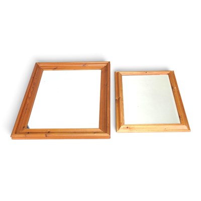 Lot 386 - A modern pine framed wall mirror, 91 x 76cm,...