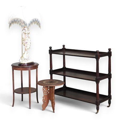 Lot 459 - A Victorian style mahogany three tier buffet,...