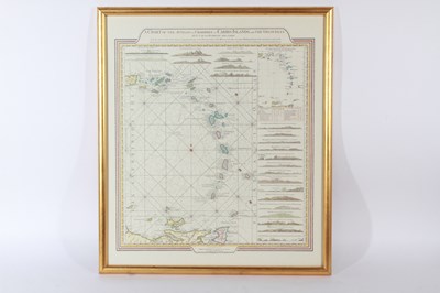 Lot 626 - A map and chart of the Caribbean Islands,...