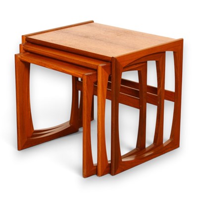 Lot 377 - A G Plan teak nest of three quadrille...