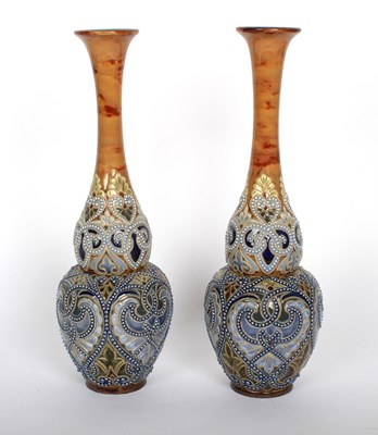 Lot 345 - A pair of Frances E. Leigh Doulton Lambeth...