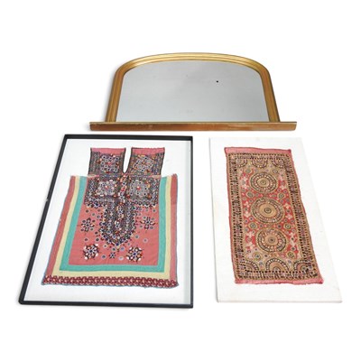 Lot 510 - A modern gilt framed over mantel mirror, of...