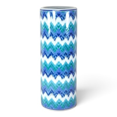 Lot 492 - A porcelain stick stand, with geometric...