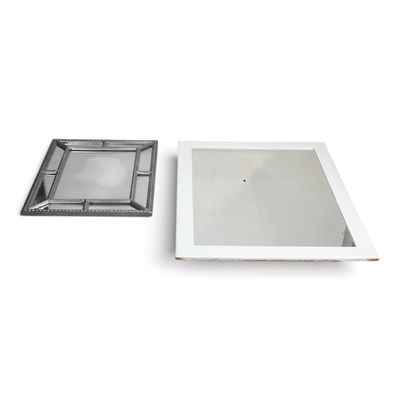 Lot 565 - A modern silver framed wall mirror, with a...
