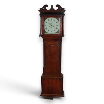 Lot 462 - A George III oak and mahogany longcase clock,...