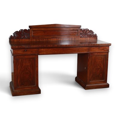 Lot 679 - A Victorian flame mahogany twin pedestal...
