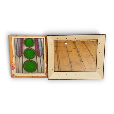Lot 732 - A black and white painted wall mirror together...