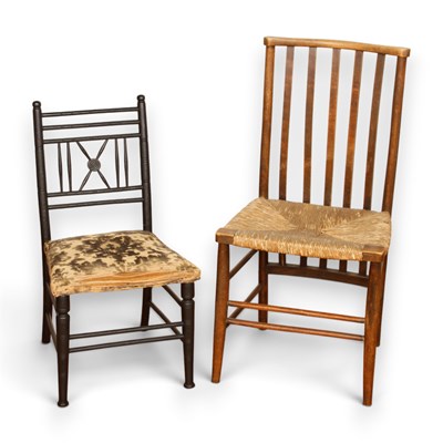 Lot 814 - Two chairs to include an Aesthetic ebonised...