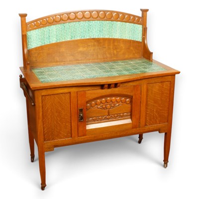 Lot 435 - A Liberty Arts and Crafts oak wash stand...