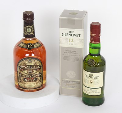Lot 185 - Two bottles of whisky to include The Glenlivet...